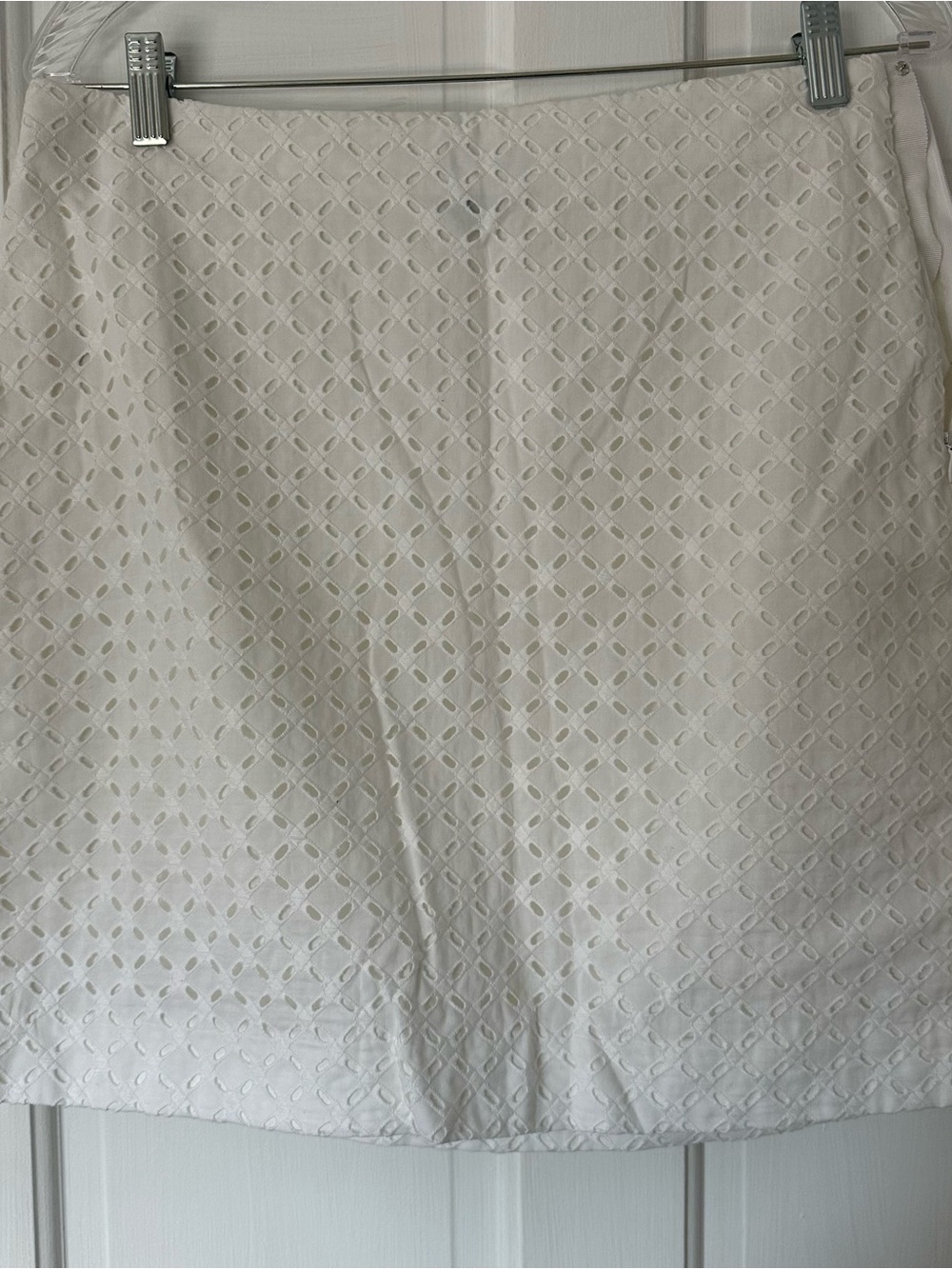 Ann Taylor White Eyelet A-Line Skirt